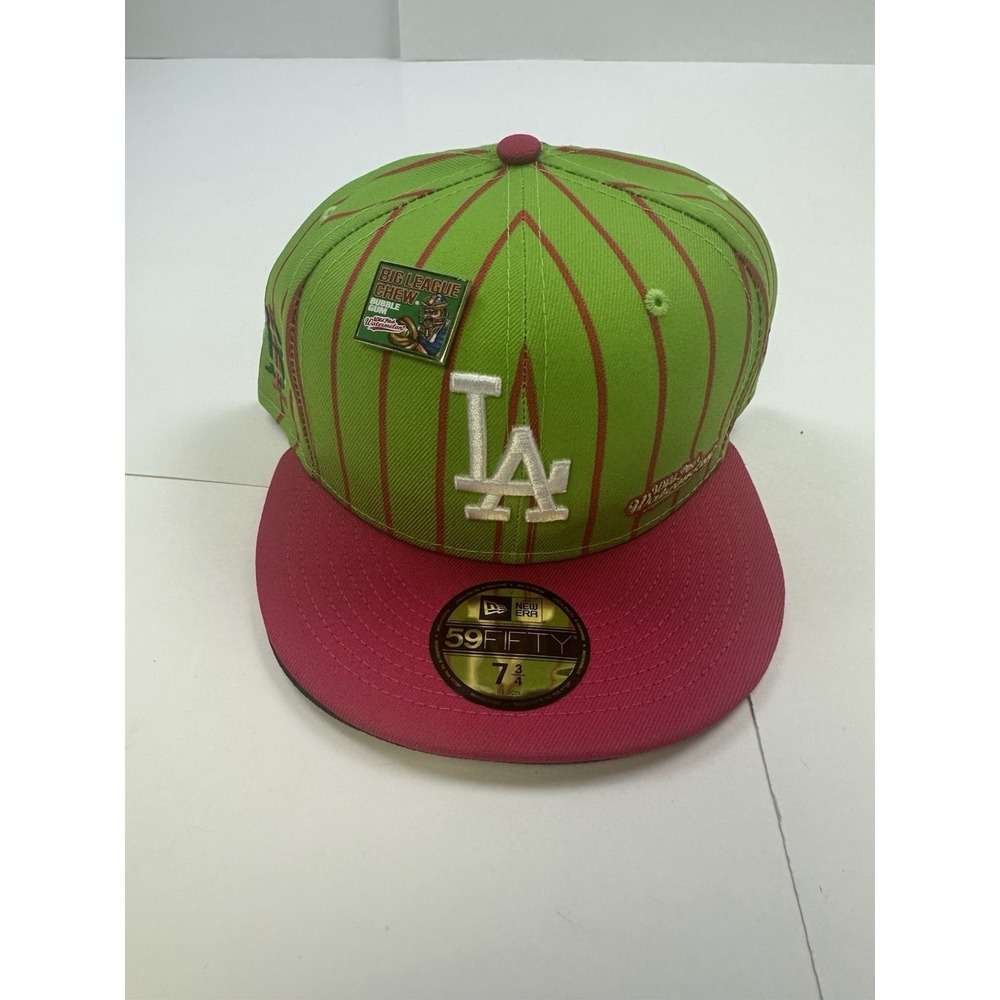 NEW LA Dodgers MLB Pink Green Watermelon Big League Chew Hat Sz 7 3/4